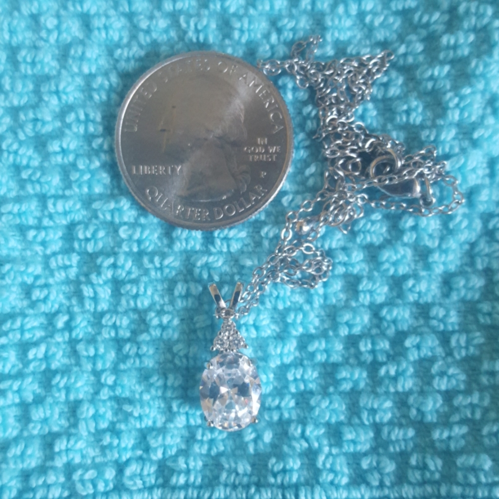 Crystal Oval Cut 16" Expandable Necklace